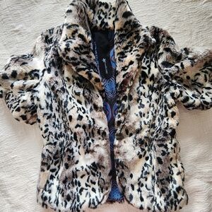 River Island Faux Fur Leopard Print Sleeveless - Brown & Black